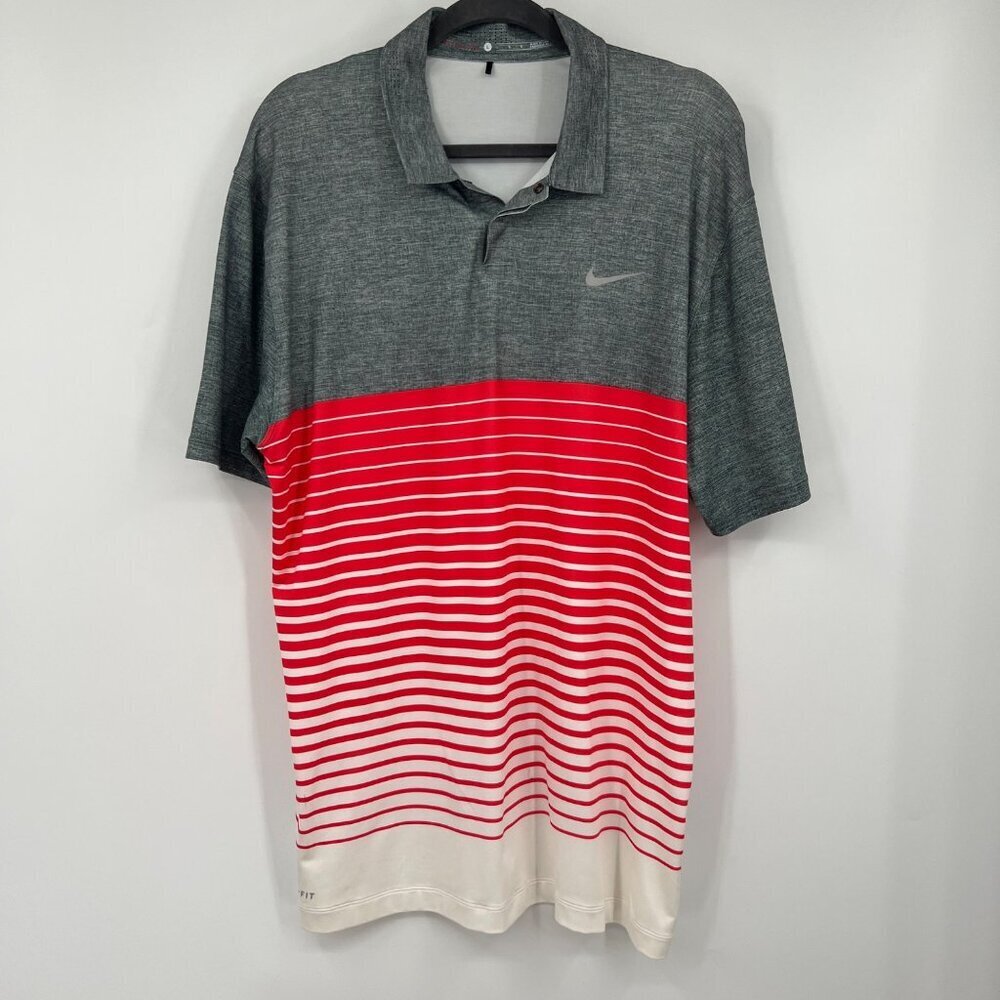Nike Golf Dri Fit Tiger Woods Polo Shirt Collar Men's size Large